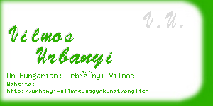 vilmos urbanyi business card